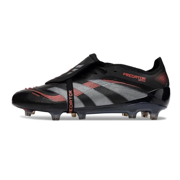 adidas Predator Elite Tongue FG Core Black Grey Four Lucid Red